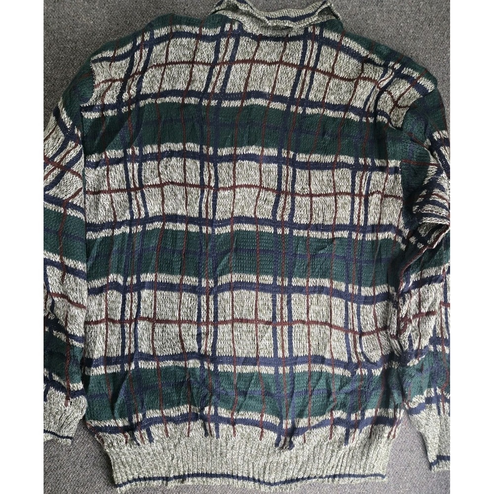 Vintage 90s Cosby Sweater Graphix Biggie 90s Retro Xlarge Plaid Green Gray
